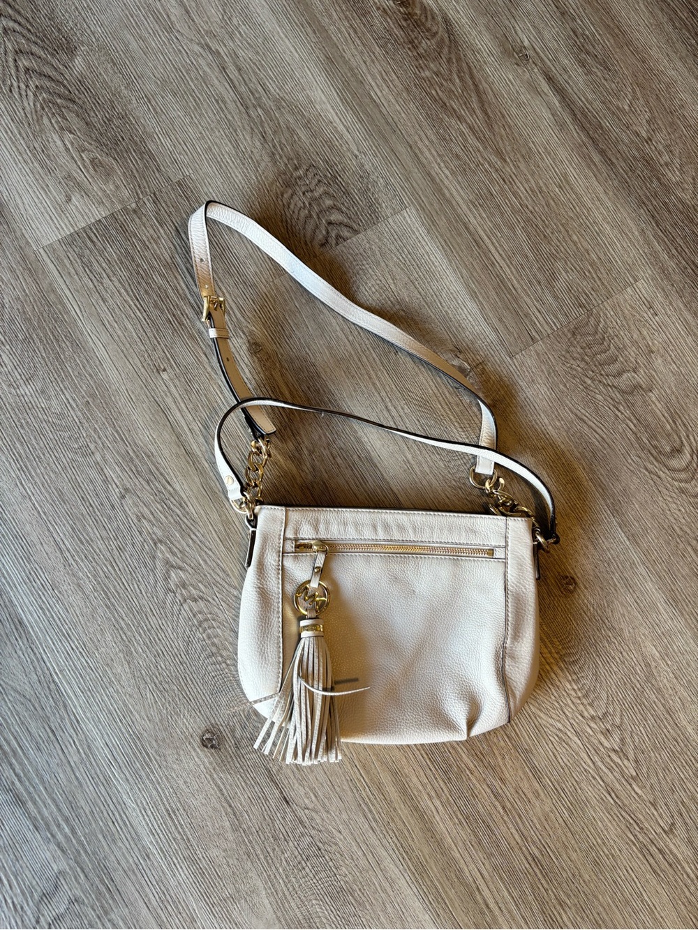 Michael Kors Cream Tassel Crossbody Shoulder Bag